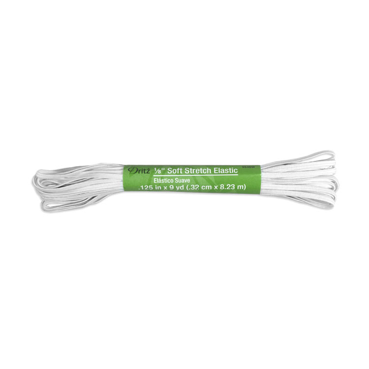 Dritz 1/8" White Soft Stretch Elastic - 9 Yards