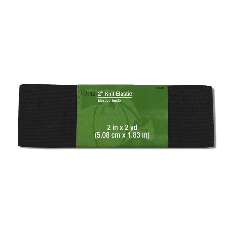 Dritz 2" Black Knit Elastic - 2 Yards