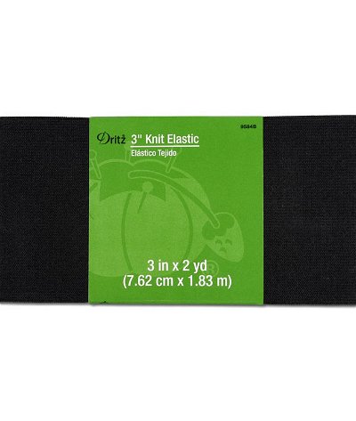 Dritz 3 inch Black Knit Elastic - 2 Yards