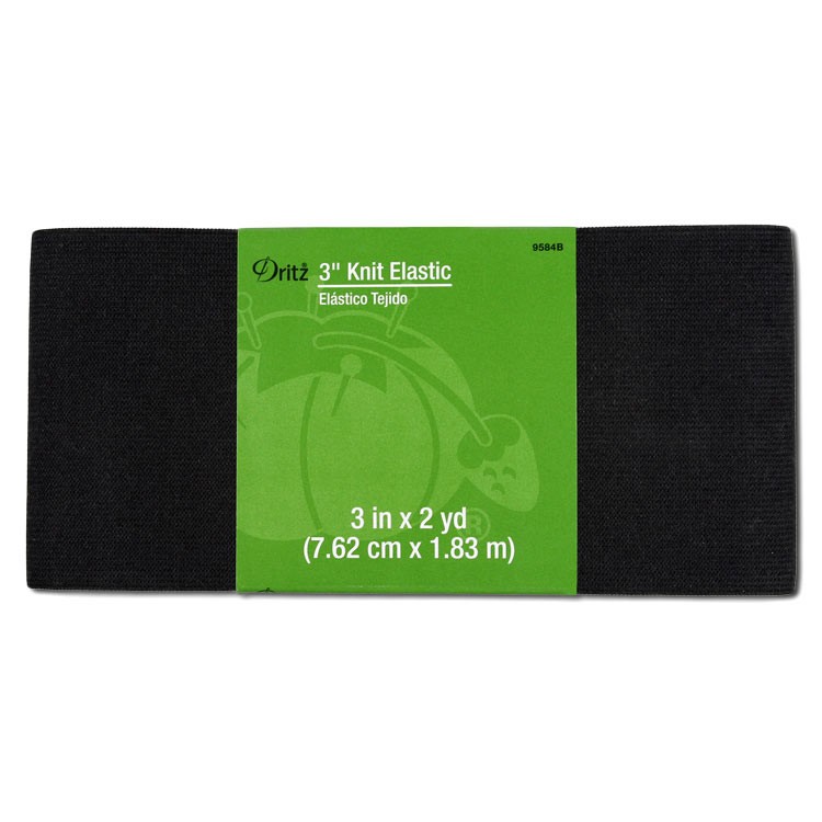 Dritz 3" Black Knit Elastic - 2 Yards