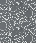 Premier Prints ABC Black Flame/White Canvas Fabric