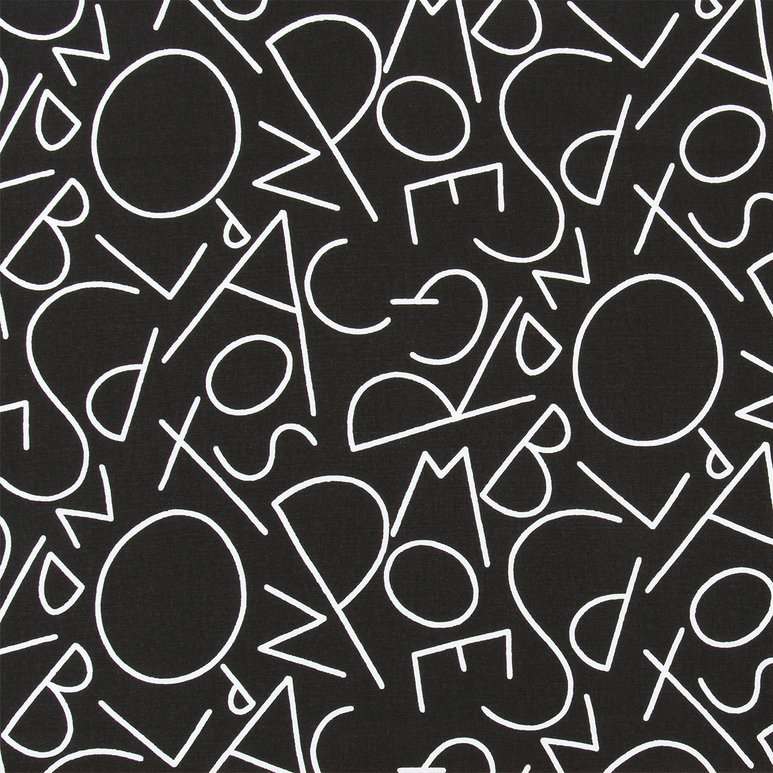 Premier Prints ABC Black Canvas Fabric
