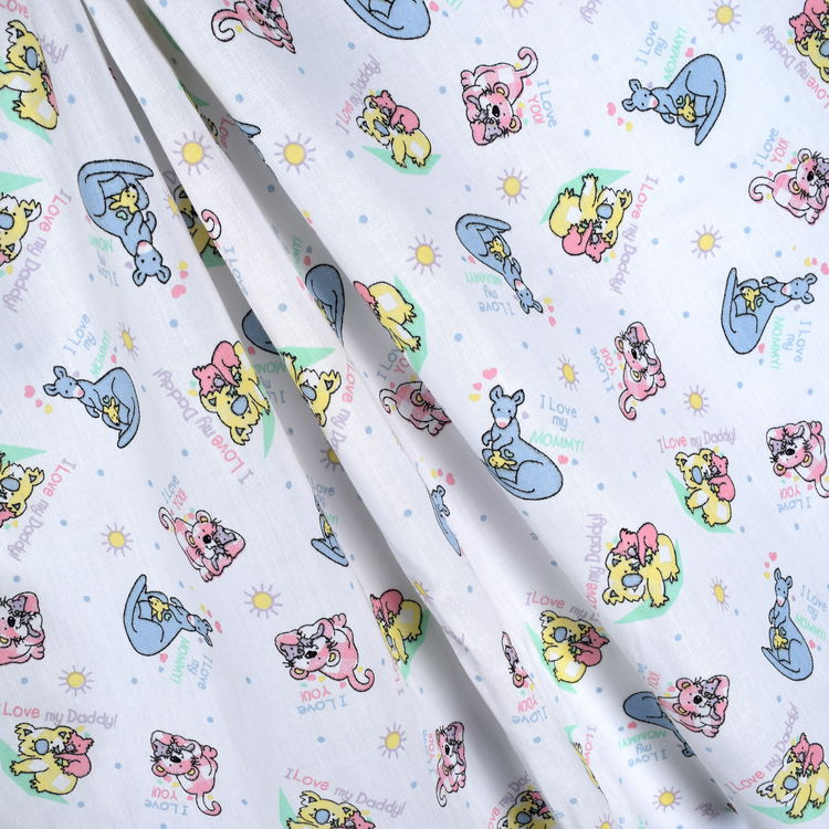 White Baby Animals Poly/Cotton Print Fabric | OnlineFabricStore White Baby Animals Poly/Cotton Print Fabric | OnlineFabricStore
