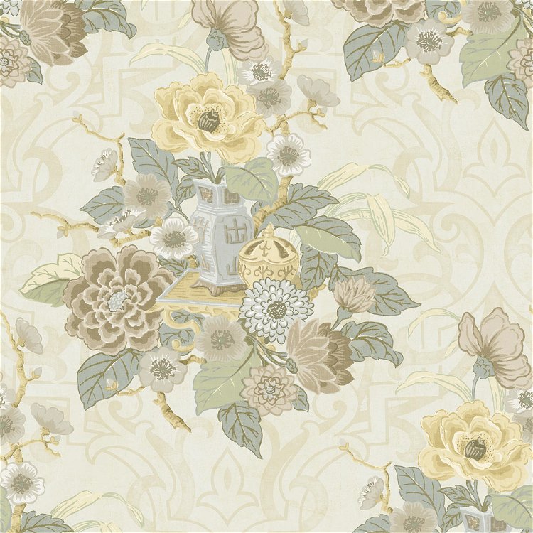 Seabrook Designs Dynasty Floral Metallic Pearl Wallpaper