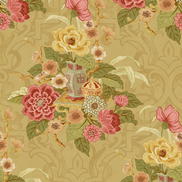Seabrook Designs Dynasty Floral Metallic Gold Wallpaper