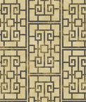 Seabrook Designs Dynasty Lattice Metallic Gold & Ebony Wallpaper