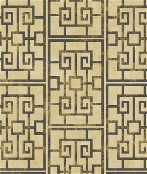 Seabrook Designs Dynasty Lattice Metallic Gold & Ebony Wallpaper