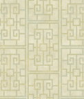 Seabrook Designs Dynasty Lattice Metallic Pearl & Mint Wallpaper