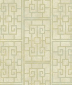 Seabrook Designs Dynasty Lattice Metallic Pearl & Mint Wallpaper