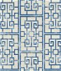 Seabrook Designs Dynasty Lattice Metallic Pearl & Azure Blue Wallpaper