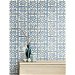 Seabrook Designs Dynasty Lattice Metallic Pearl &amp; Azure Blue Wallpaper thumbnail image 2 of 2