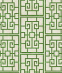 Seabrook Designs Dynasty Lattice Metallic Pearl & Emerald Green Wallpaper