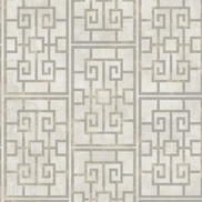 Seabrook Designs Dynasty Lattice Metallic Pearl & Gray Wallpaper