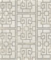 Seabrook Designs Dynasty Lattice Metallic Pearl & Gray Wallpaper
