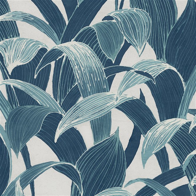 Seabrook Designs Imperial Banana Groves Pearl &amp; Azure Blue Wallpaper