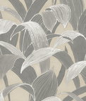 Seabrook Designs Imperial Banana Groves Metallic Gold & Gray Wallpaper