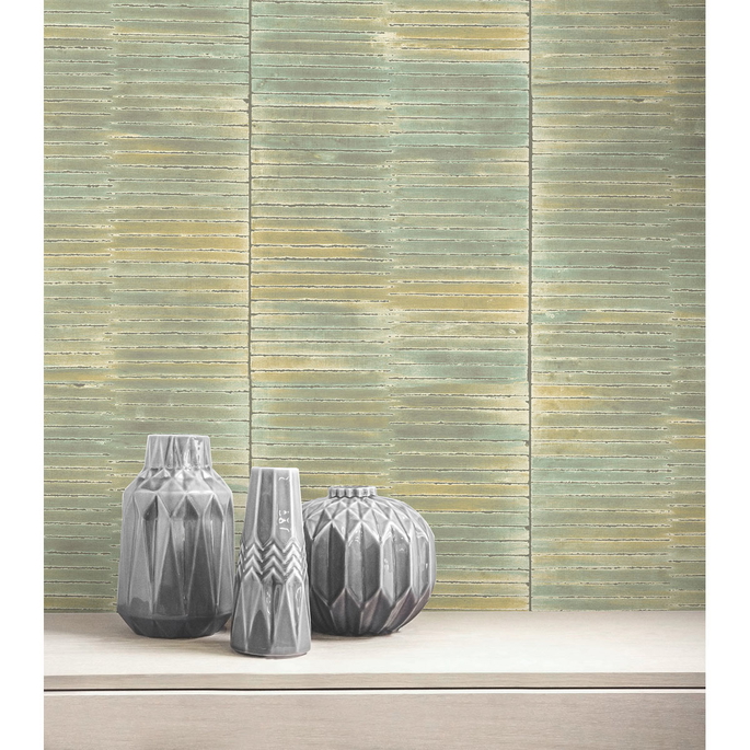 Seabrook Designs Dynasty Bamboo Sage &amp; Metallic Pearl Wallpaper image 2 of 2