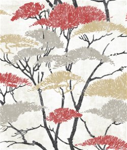 Seabrook Designs Confucius Tree Metallic Gold & Crimson Wallpaper