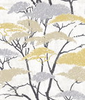 Seabrook Designs Confucius Tree Metallic Gold & Silver Wallpaper