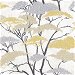 Seabrook Designs Confucius Tree Metallic Gold &amp; Silver Wallpaper thumbnail image 1 of 2