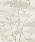 Seabrook Designs Confucius Tree Silver & Pearl Wallpaper