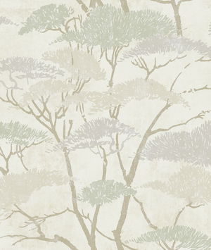 Seabrook Designs Confucius Tree Silver & Pearl Wallpaper