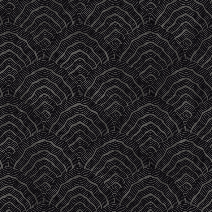 Seabrook Designs Confucius Scallop Ebony &amp; Metallic Mocha Wallpaper image 1 of 2