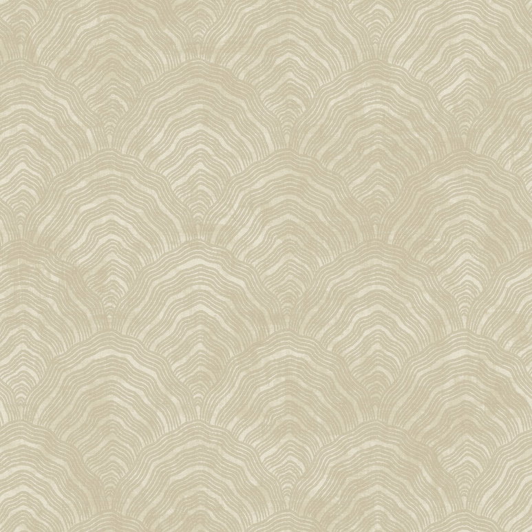 Seabrook Designs Confucius Scallop Tan &amp; Metallic Pearl Wallpaper