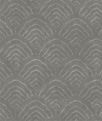 Seabrook Designs Confucius Scallop Charcoal & Metallic Silver Wallpaper