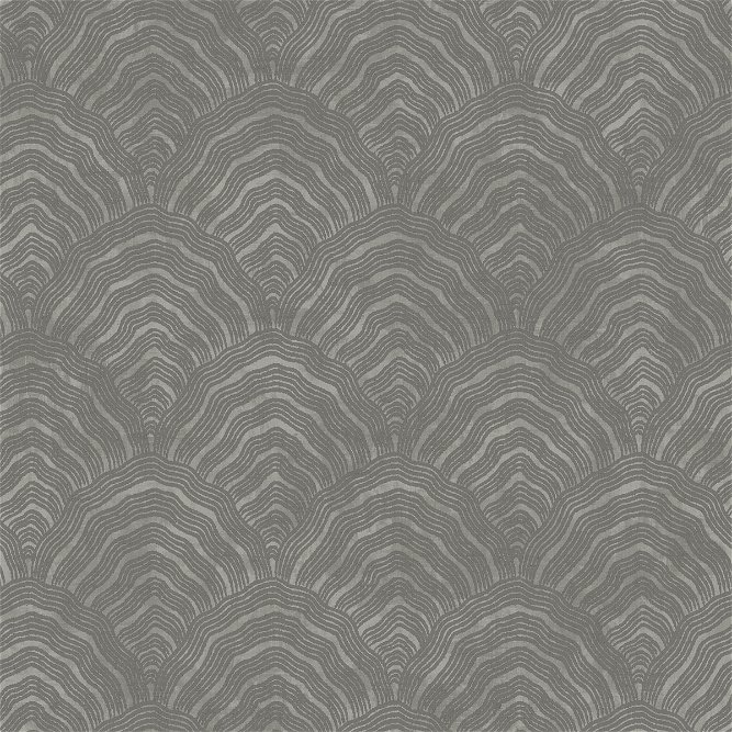 Seabrook Designs Confucius Scallop Charcoal &amp; Metallic Silver Wallpaper
