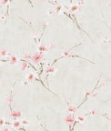 Seabrook Designs Silk Road Dogwood Metallic Pearl & Pink Wallpaper