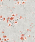 Seabrook Designs Silk Road Dogwood Metallic Silver & Strawberry Wallpaper