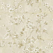 Seabrook Designs Great Wall Floral Metallic Gold & Greige Wallpaper