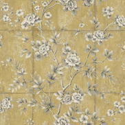 Seabrook Designs Great Wall Floral Metallic Gold & Taupe Wallpaper
