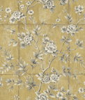Seabrook Designs Great Wall Floral Metallic Gold & Taupe Wallpaper