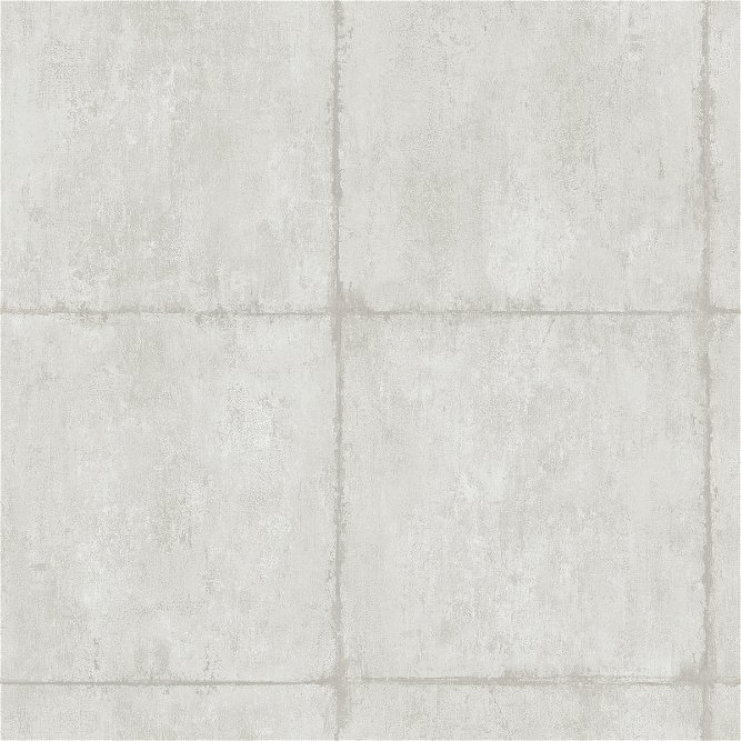 Seabrook Designs Great Wall Blocks Metallic Silver &amp; Off-White Wallpaper
