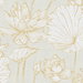 Seabrook Designs Lotus Floral Metallic Gold & Off-White Wallpaper