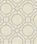 Seabrook Designs Silk Road Trellis Metallic Silver & Linen Wallpaper