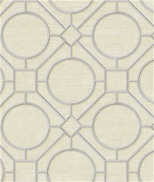 Seabrook Designs Silk Road Trellis Metallic Silver & Linen Wallpaper