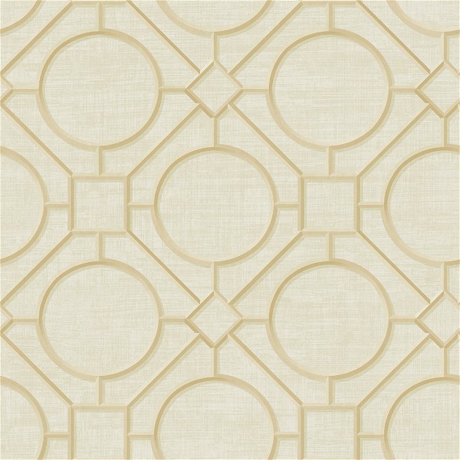 Seabrook Designs Silk Road Trellis Metallic Gold &amp; Linen Wallpaper