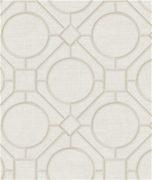 Seabrook Designs Silk Road Trellis Metallic Pearl & Off-White Wallpaper