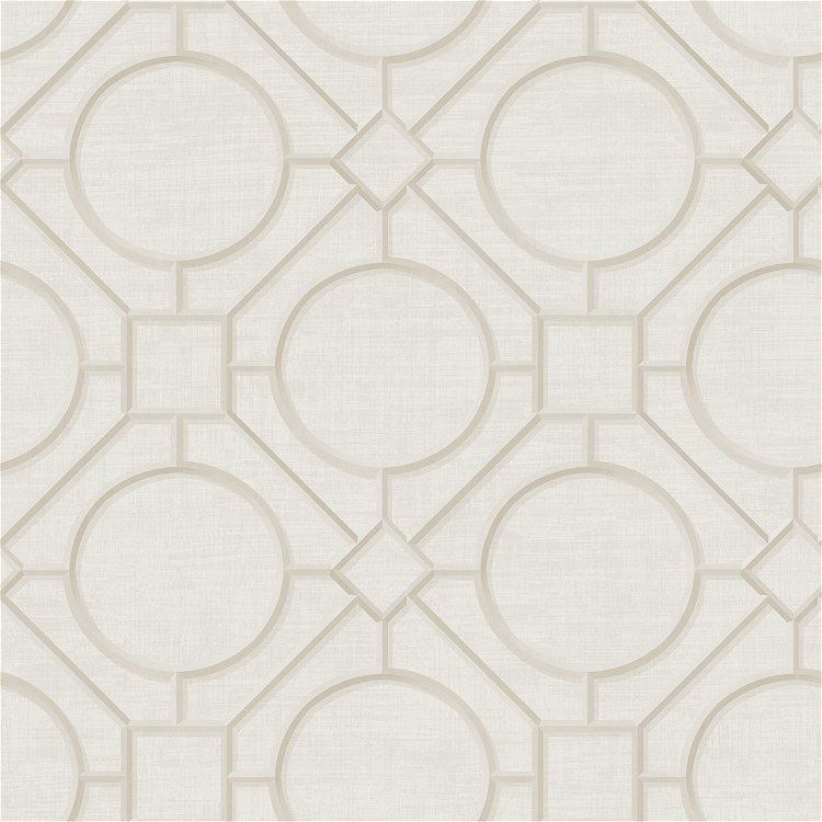 Seabrook Designs Silk Road Trellis Metallic Pearl & Off-White Wallpaper