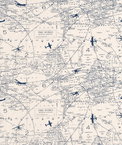 Premier Prints Air Traffic Felix Blue/Natural Fabric