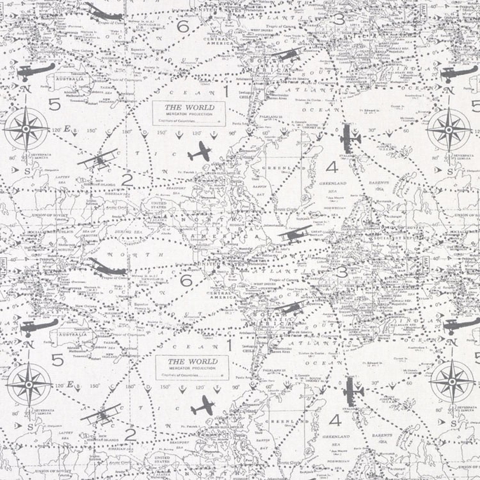 Premier Prints Air Traffic Felix/Natural Fabric image 1 of 5