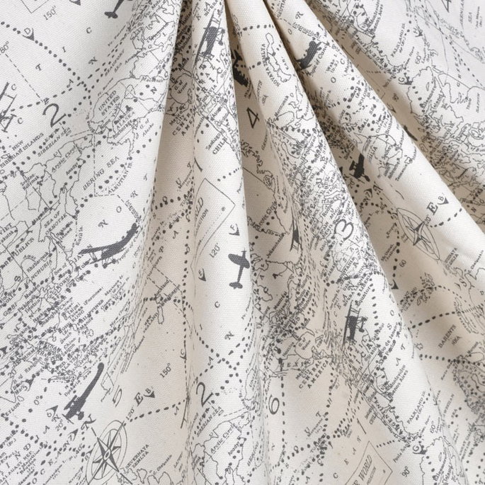 Premier Prints Air Traffic Felix/Natural Fabric image 4 of 5