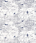 Premier Prints Air Traffic Premier Navy Fabric