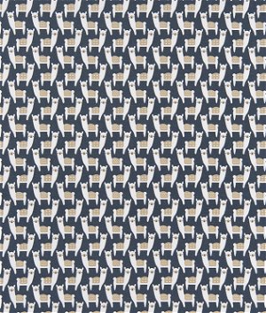 Premier Prints Alpaca Farm Spruce Blue Fabric