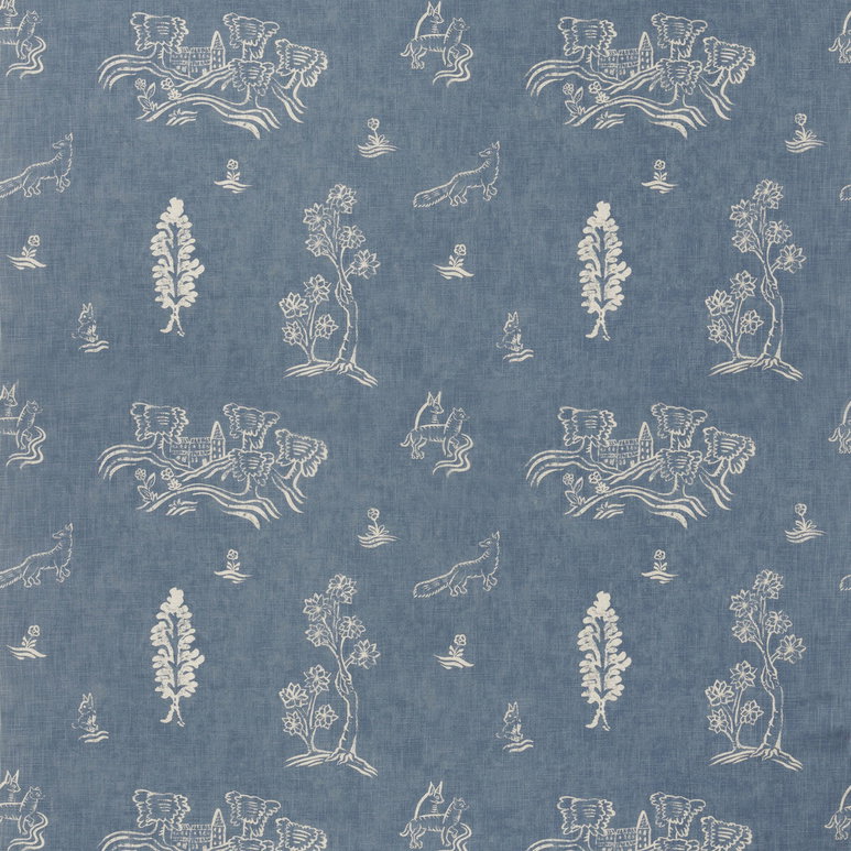 Kravet Friendly Folk Happy Blue Fabric