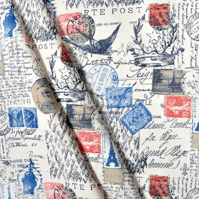 Premier Prints Amore Primary/Natural Canvas Fabric image 3 of 5