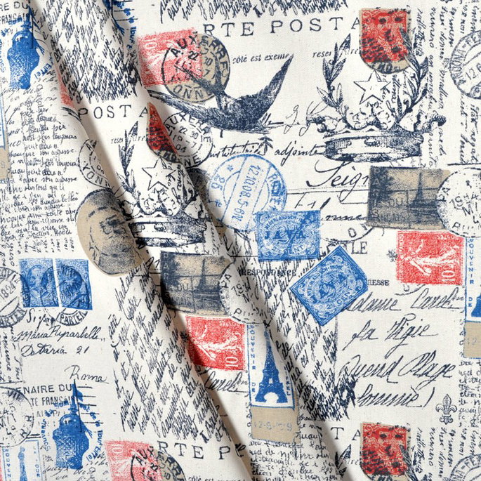 Premier Prints Amore Primary/Natural Canvas Fabric image 3 of 5
